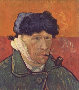 Vincent van Gogh with missing ear
