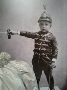 little boy dressed as a soldier