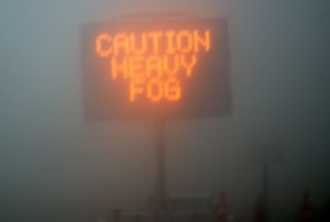 heavy fog sign