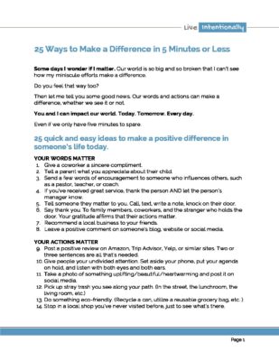 25 ways to make a difference - Lisa E Betz