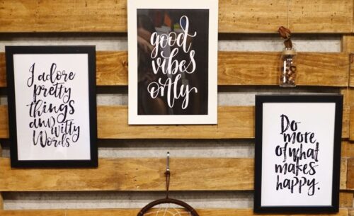 three framed inspirational sayings that boost positive thoughts